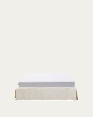 Base desenfundable Jaira de chenilla blanco para colchón de 150 x 190 cm