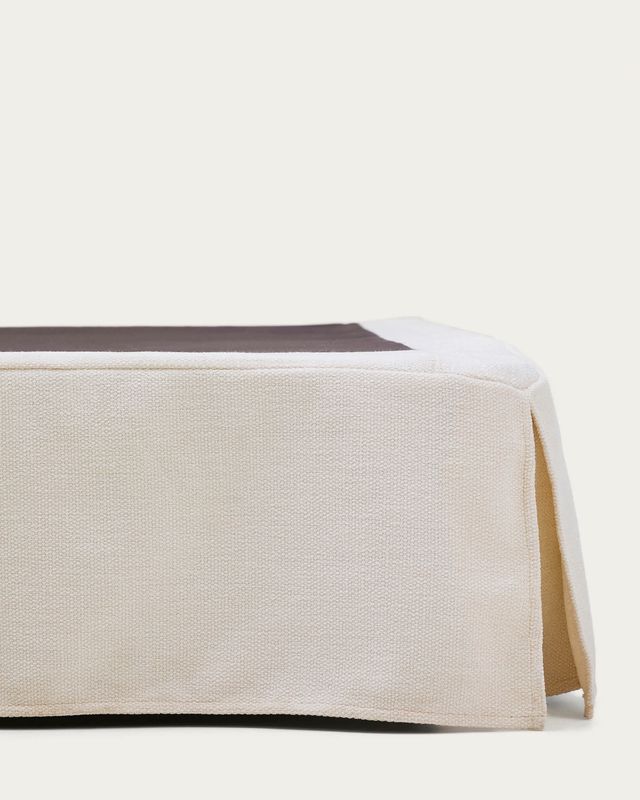Base desenfundable Jaira de chenilla blanco para colchón de 150 x 190 cm