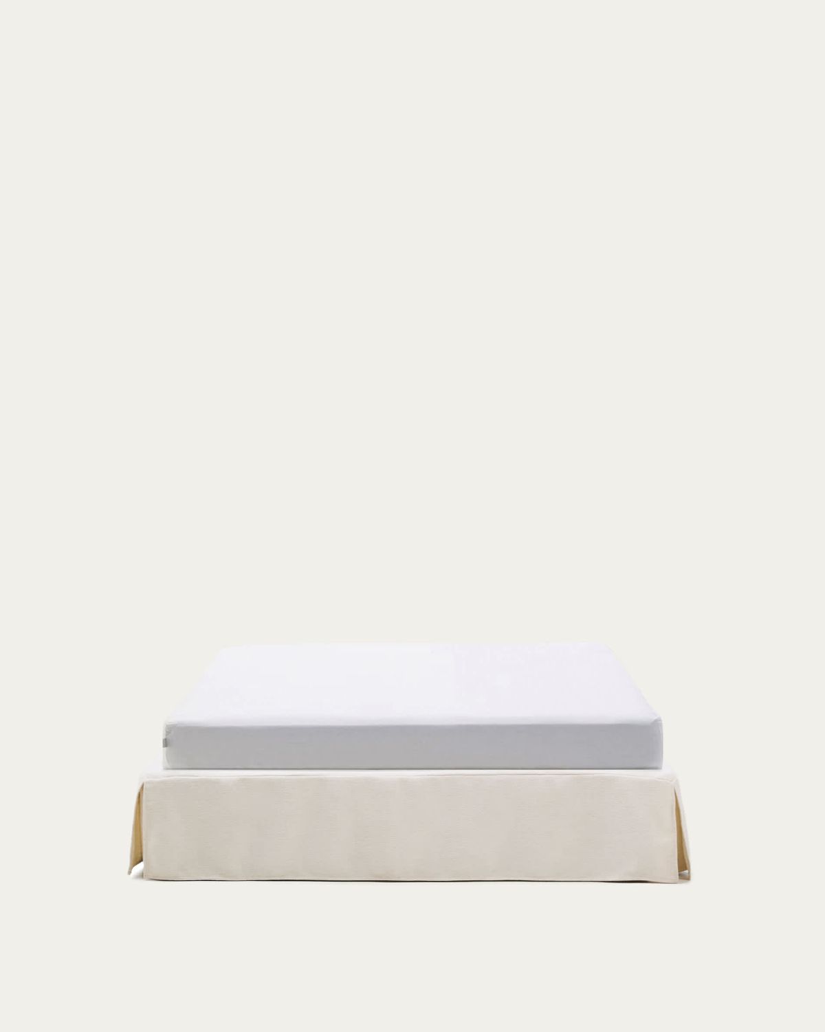 Base desenfundable Jaira de chenilla blanco para colchón de 150 x 190 cm