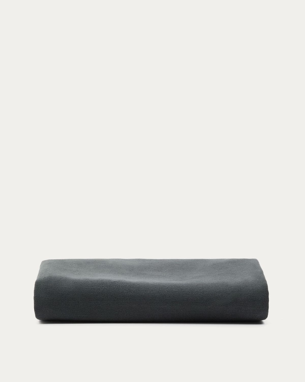 Funda para base Jaira de lino y algodón gris antracita para colchón de 90 x 200 cm