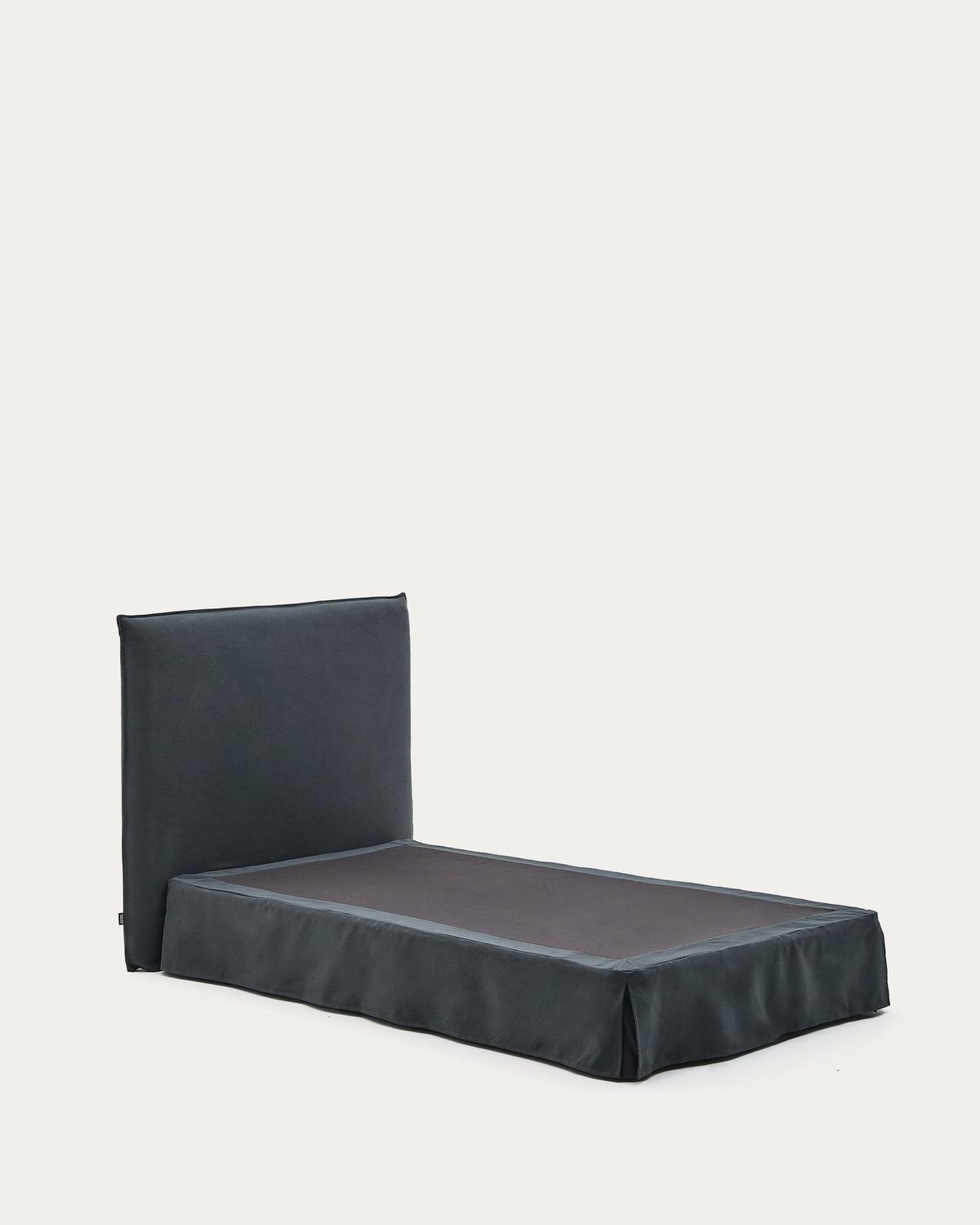 Funda para base Jaira de lino y algodón gris antracita para colchón de 90 x 200 cm