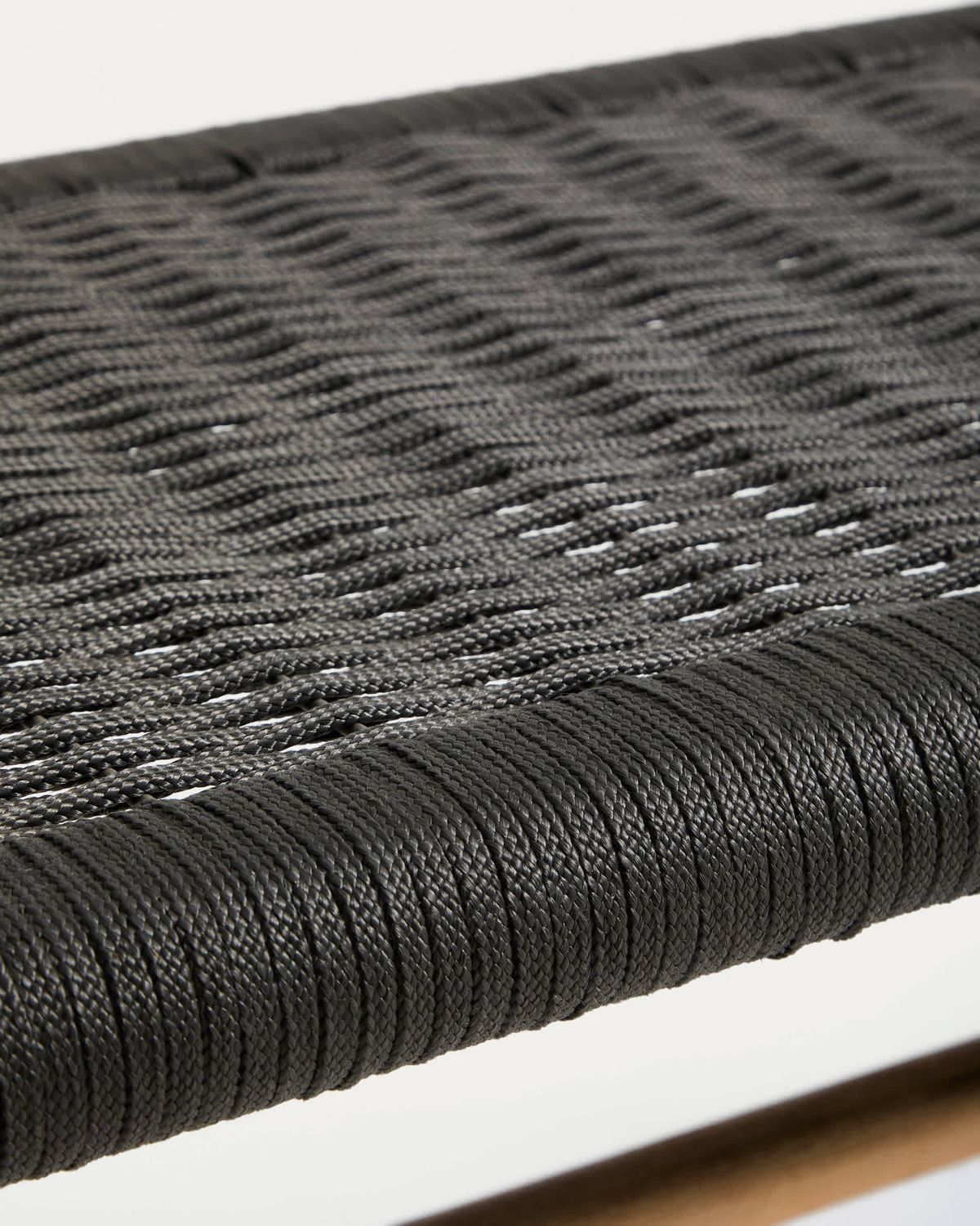 Banco Alipa de madera maciza de acacia y cuerda gris oscuro 180 cm FSC 100%