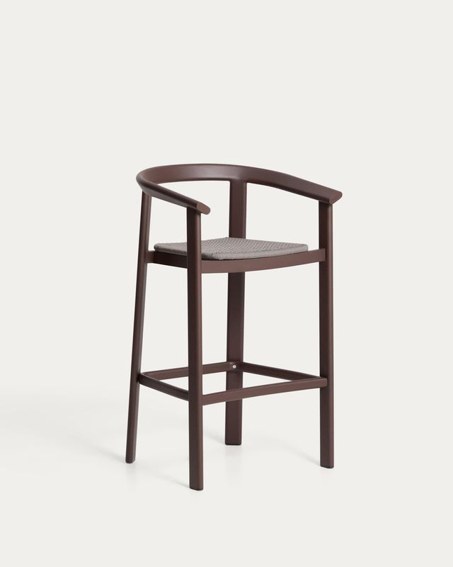 Taburete Erice de aluminio y cuerda marrón 75 cm