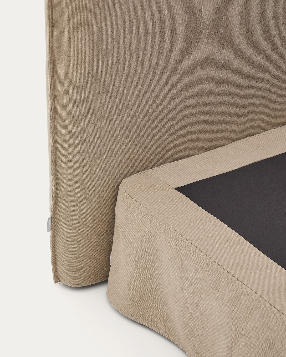 Cama desenfundable Jaira de lino y algodón topo para colchón de 180x200cm FSC Mix Credit