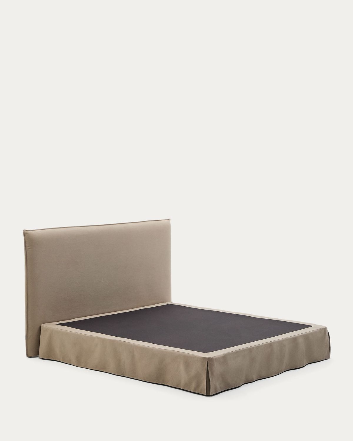 Cama desenfundable Jaira de lino y algodón topo para colchón de 180x200cm FSC Mix Credit