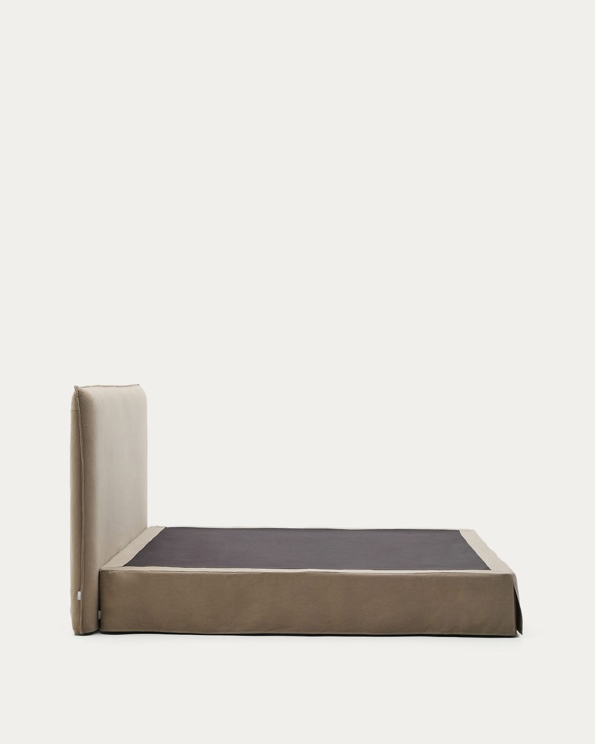Cama desenfundable Jaira de lino y algodón topo para colchón de 180x200cm FSC Mix Credit
