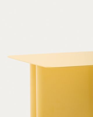 Mesa auxiliar Arvin de hierro amarillo 42 x 42 cm
