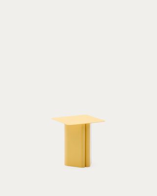 Mesa auxiliar Arvin de hierro amarillo 42 x 42 cm