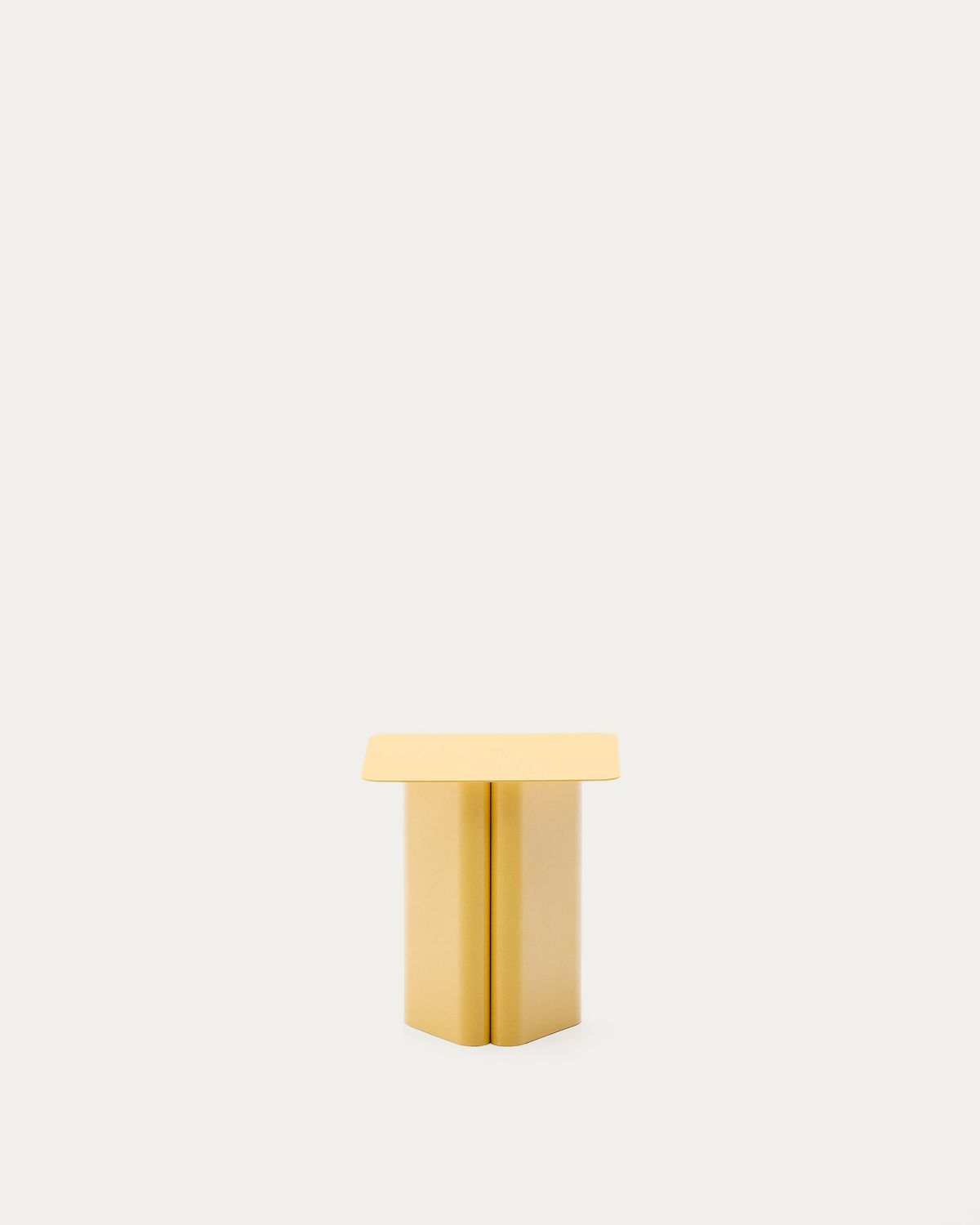 Mesa auxiliar Arvin de hierro amarillo 42 x 42 cm