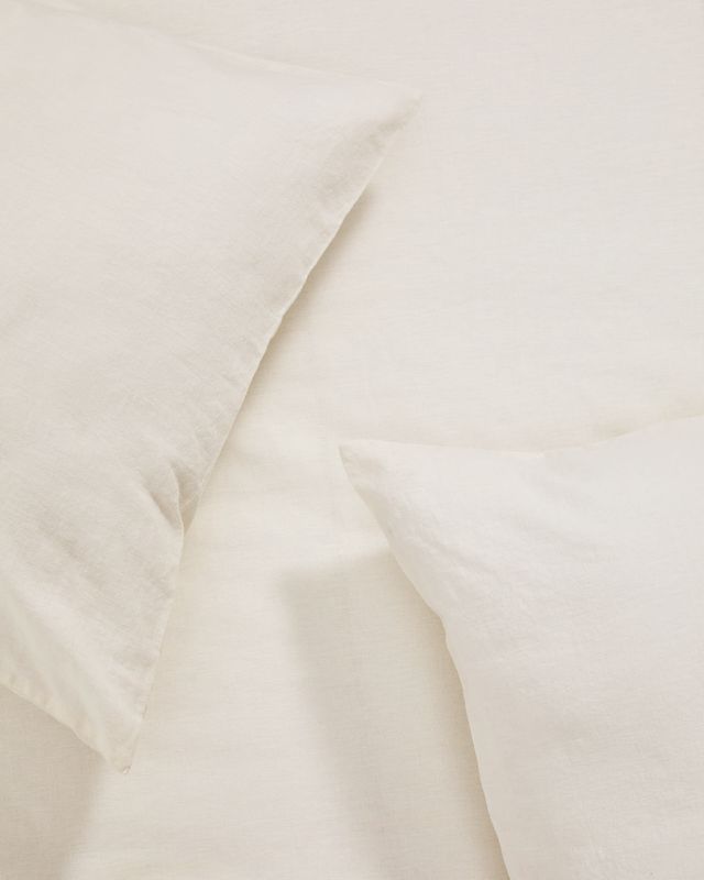 Set Simmel de 2 fundas de almohada de mezcla de lino color crudo 50 x 70 cm