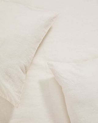 Set Simmel de 2 fundas de almohada de mezcla de lino color crudo 50 x 70 cm