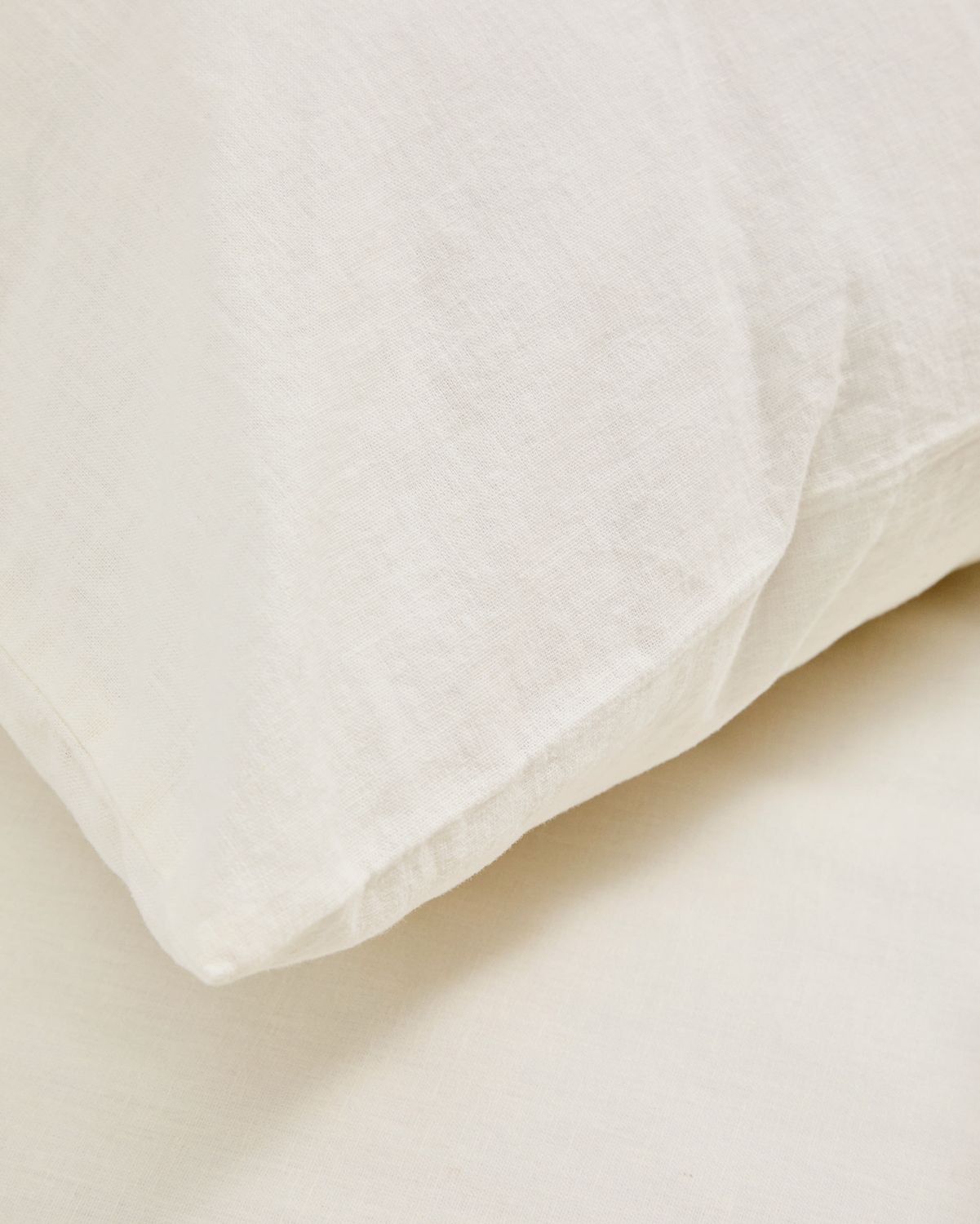 Set Simmel de 2 fundas de almohada de mezcla de lino color crudo 50 x 70 cm
