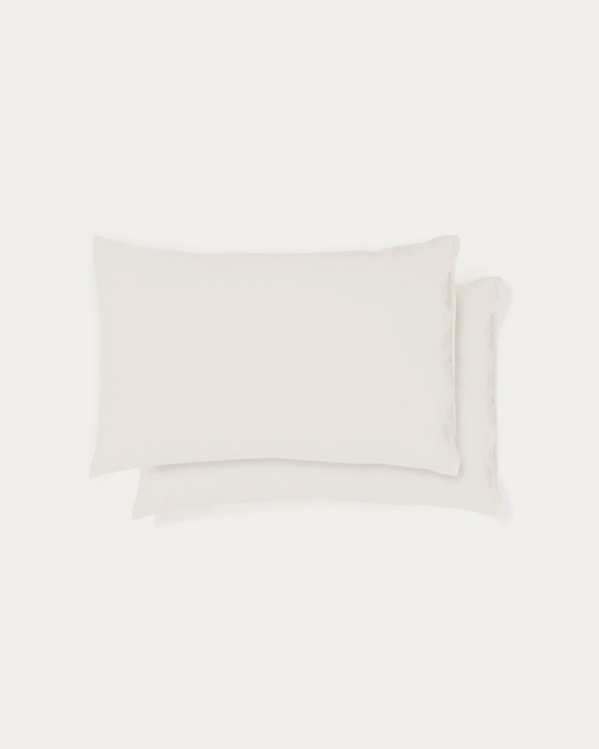 Set Simmel de 2 fundas de almohada de mezcla de lino color crudo 50 x 70 cm