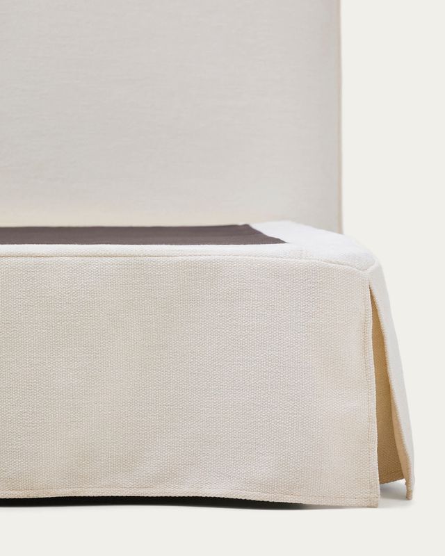 Cama desenfundable Jaira de chenilla blanco para colchón de 160x200cm FSC Mix Credit