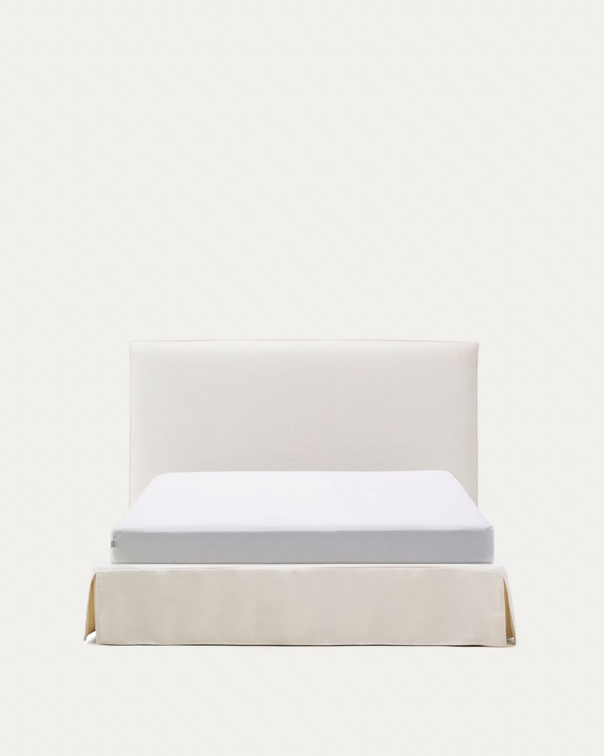 Cama desenfundable Jaira de chenilla blanco para colchón de 160x200cm FSC Mix Credit