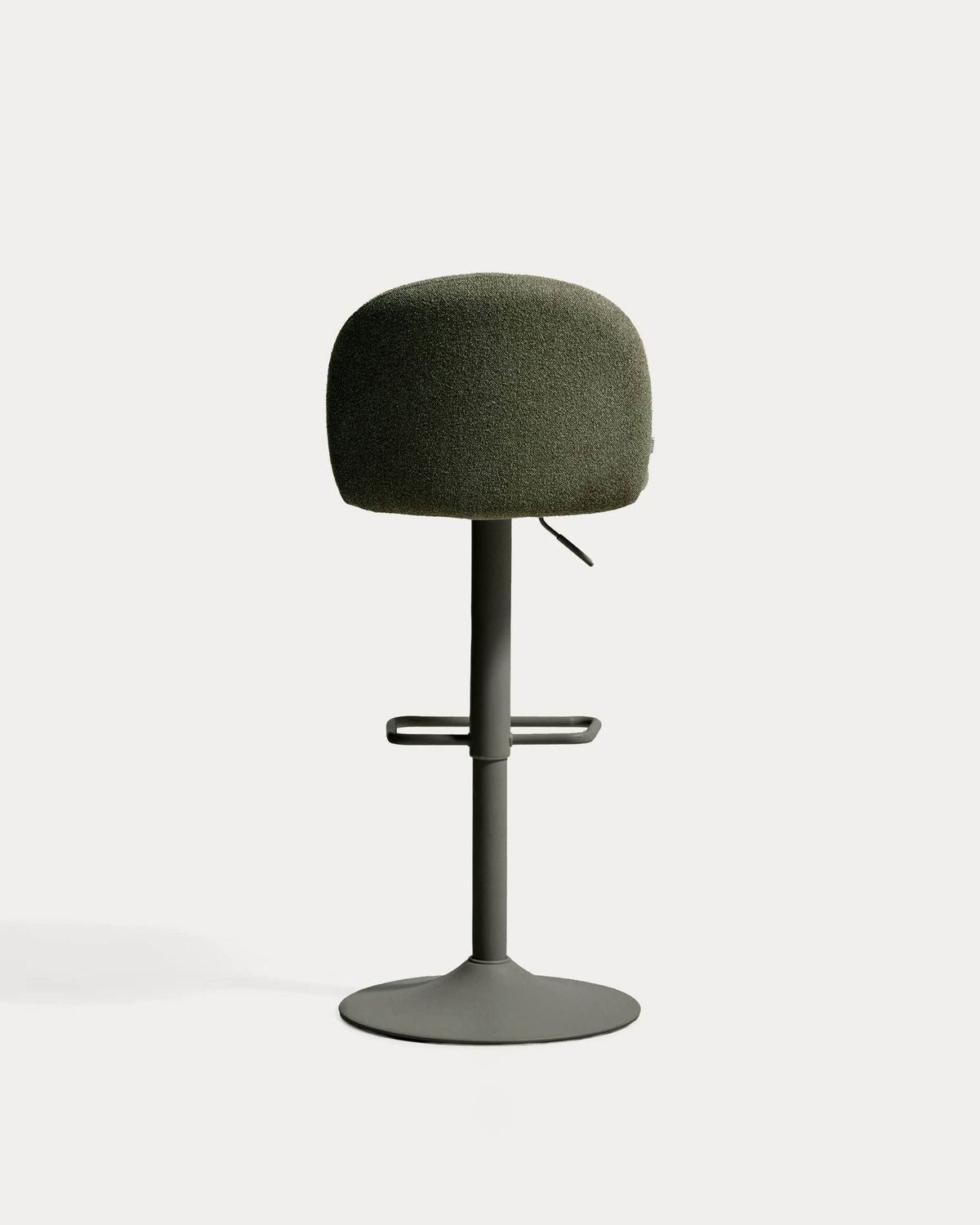 Taburete Arino de chenilla verde y patas de metal verde 65 cm FSC 100%