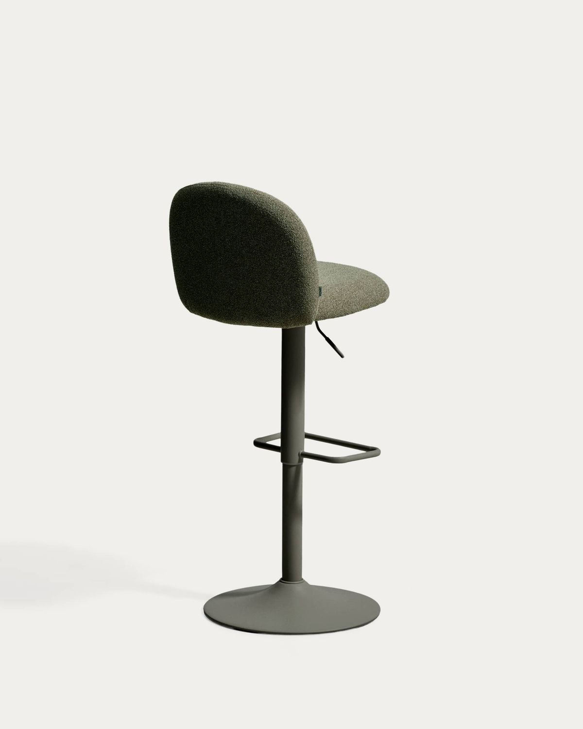 Taburete Arino de chenilla verde y patas de metal verde 65 cm FSC 100%