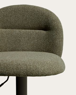 Taburete Arino de chenilla verde y patas de metal verde 65 cm FSC 100%