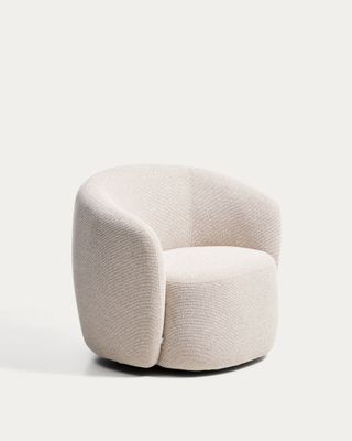 Butaca giratoria Odenia de micro bouclé beige Butaca giratoria Odenia de micro bouclé beige
