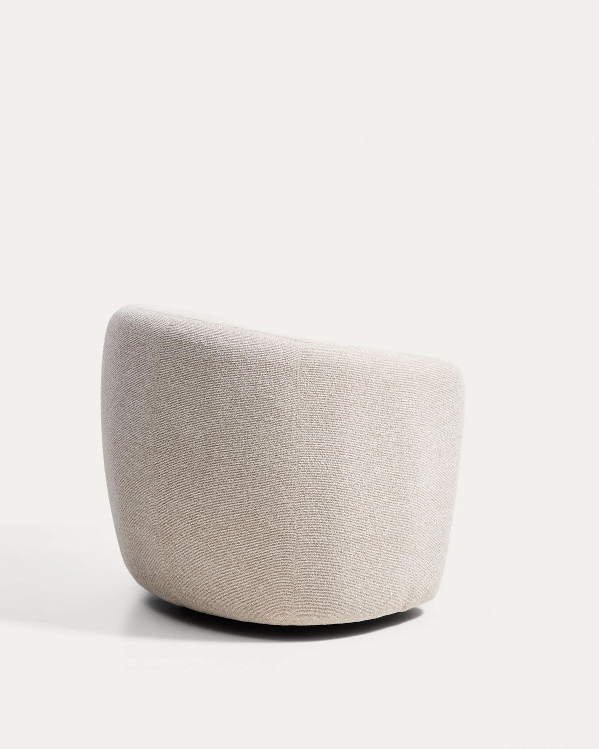 Butaca giratoria Odenia de micro bouclé beige