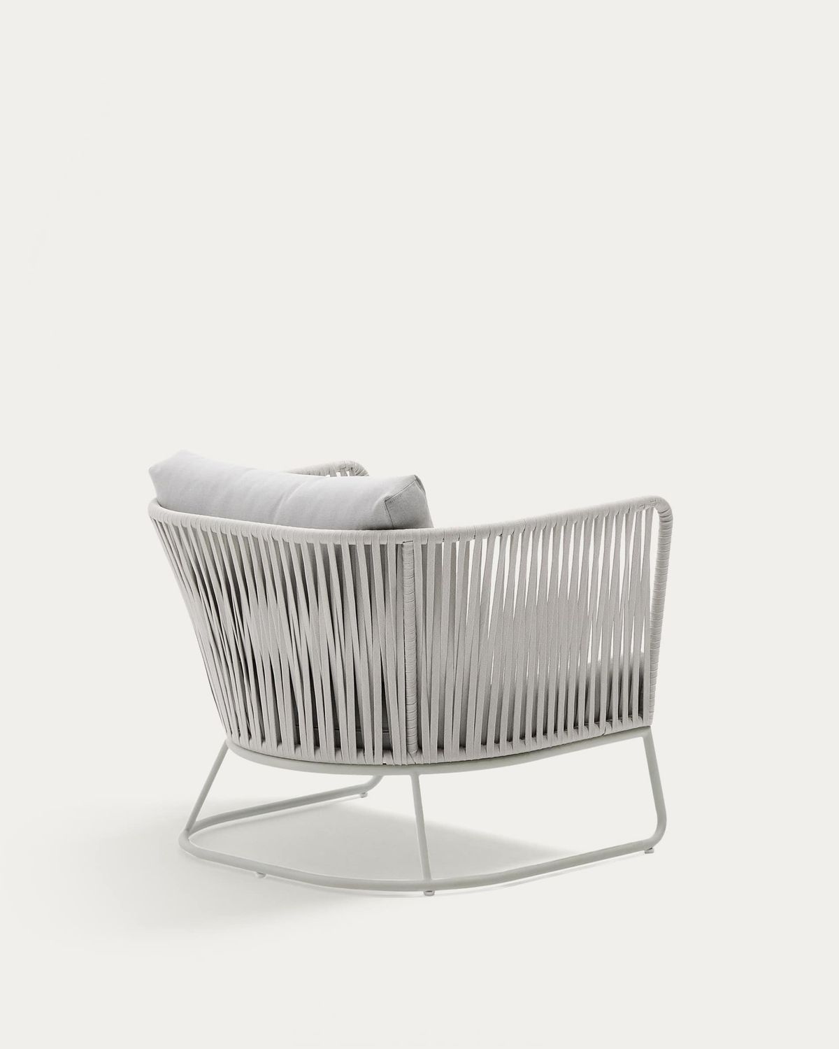 Butaca de exterior Saconca de cuerda y acero galvanizado gris