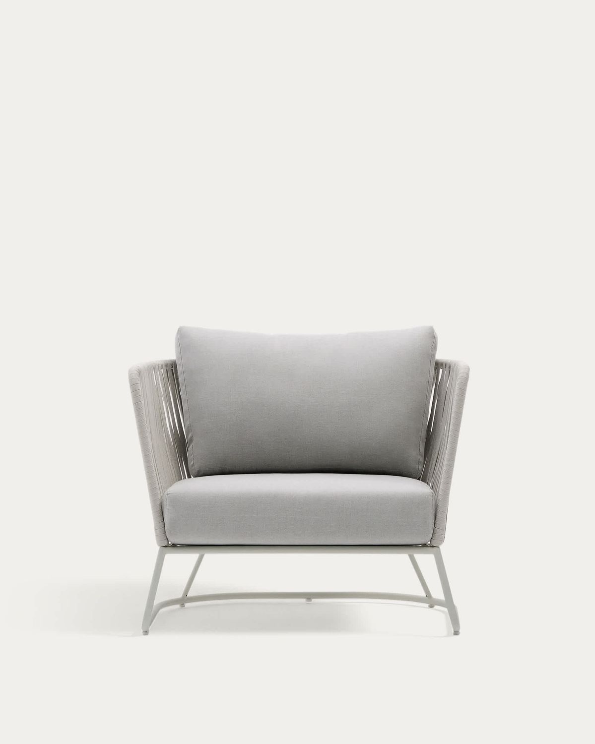 Butaca de exterior Saconca de cuerda y acero galvanizado gris