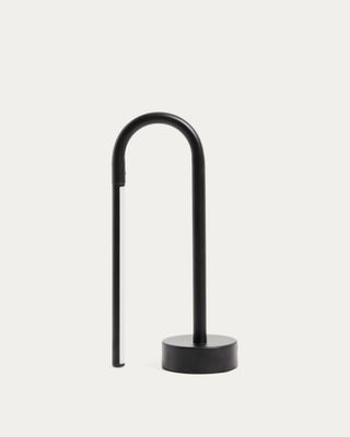 Lámpara de mesa portátil Bow de aluminio negro