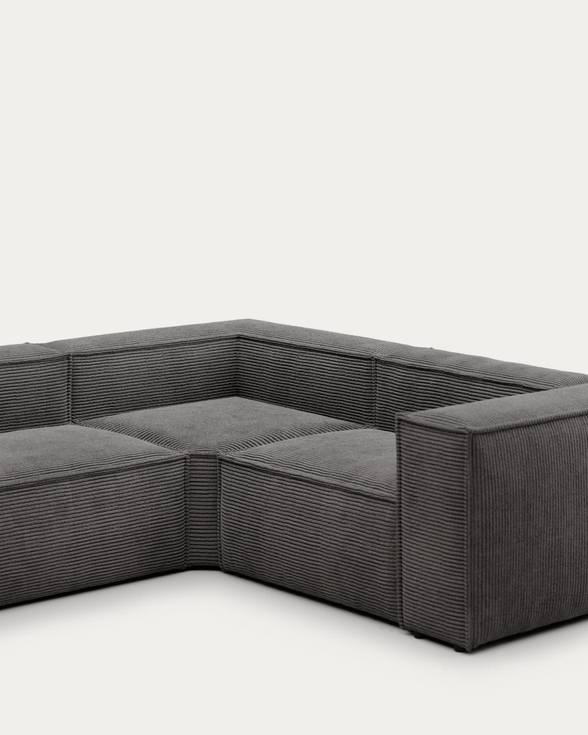 Sofá rinconero Blok 4 plazas de pana gruesa gris 320 x 230 cm / 230 x 320 cm FR
