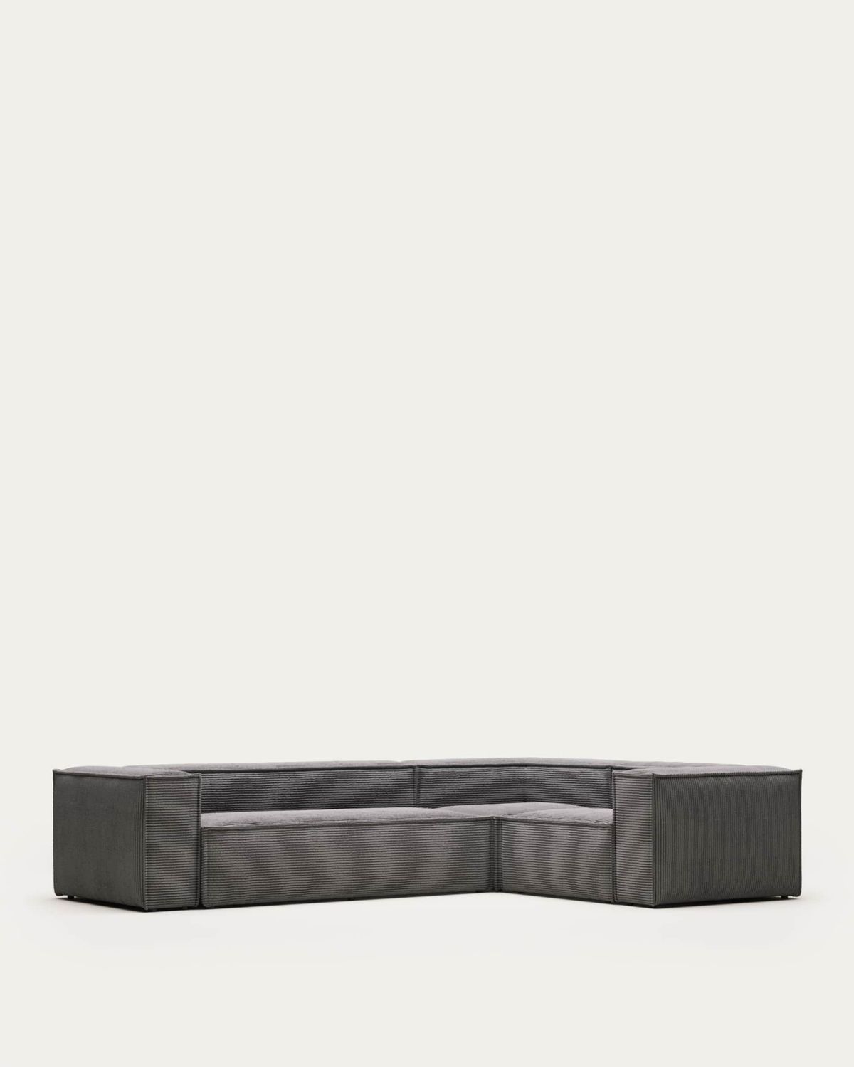 Sofá rinconero Blok 4 plazas de pana gruesa gris 320 x 230 cm / 230 x 320 cm FR