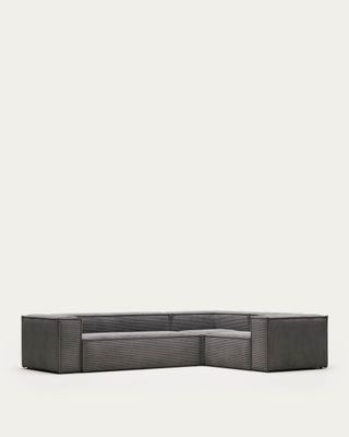 Sofá rinconero Blok 4 plazas de pana gruesa gris 320 x 230 cm / 230 x 320 cm FR