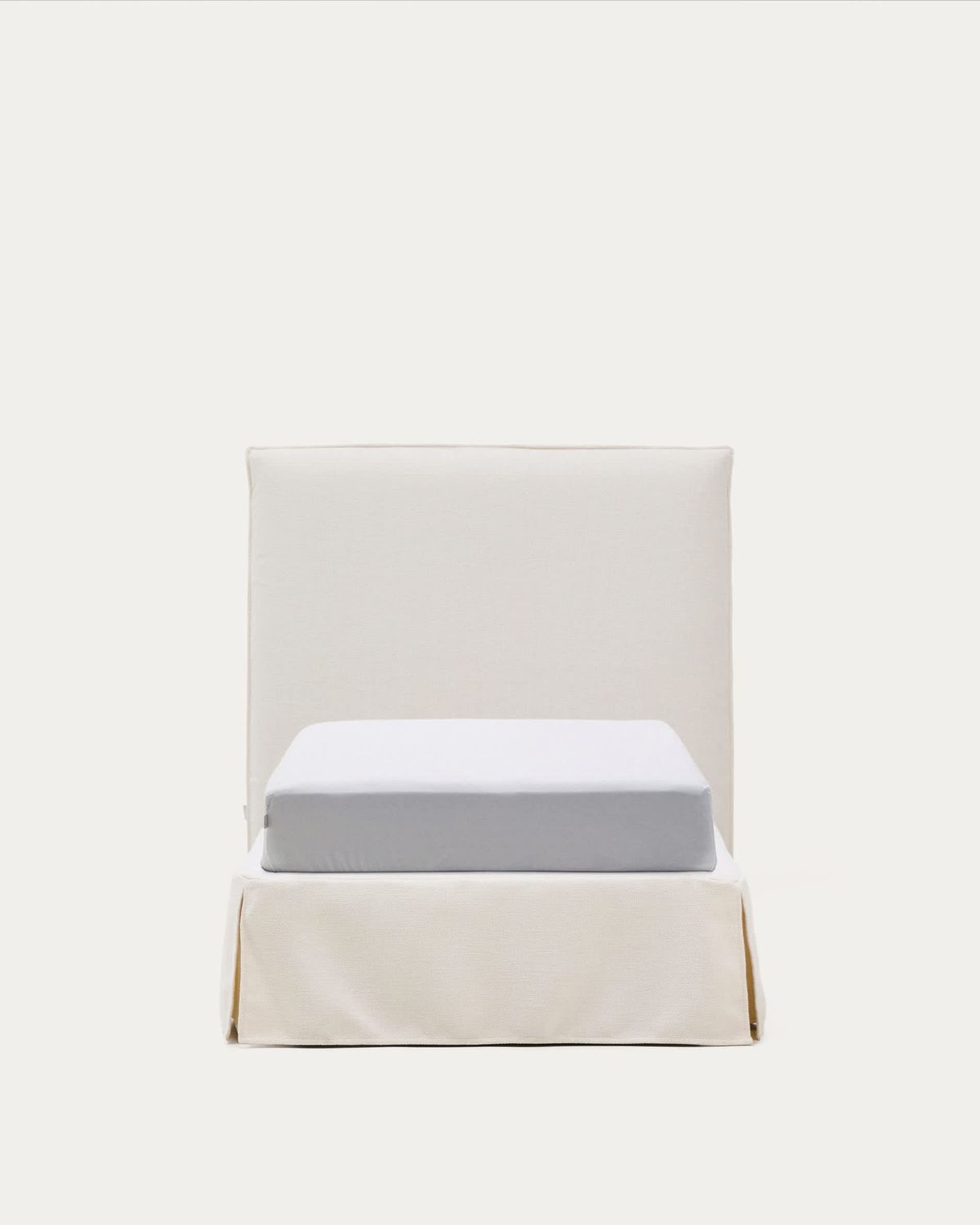 Cama desenfundable Jaira de chenilla blanco para colchón de 90x200cm FSC Mix Credit