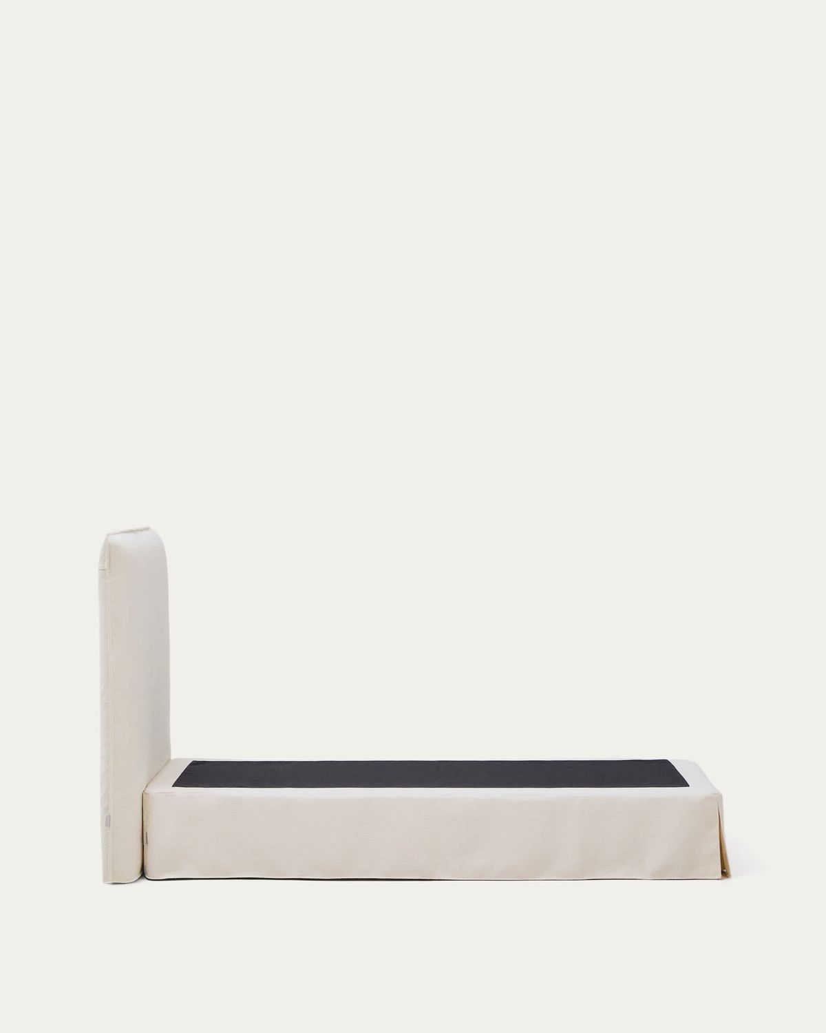 Cama desenfundable Jaira de chenilla blanco para colchón de 90x200cm FSC Mix Credit