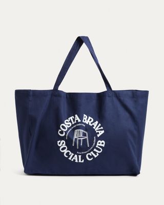 Bolsa I Love Costa Brava x Kave Home 100% de algodón azul
