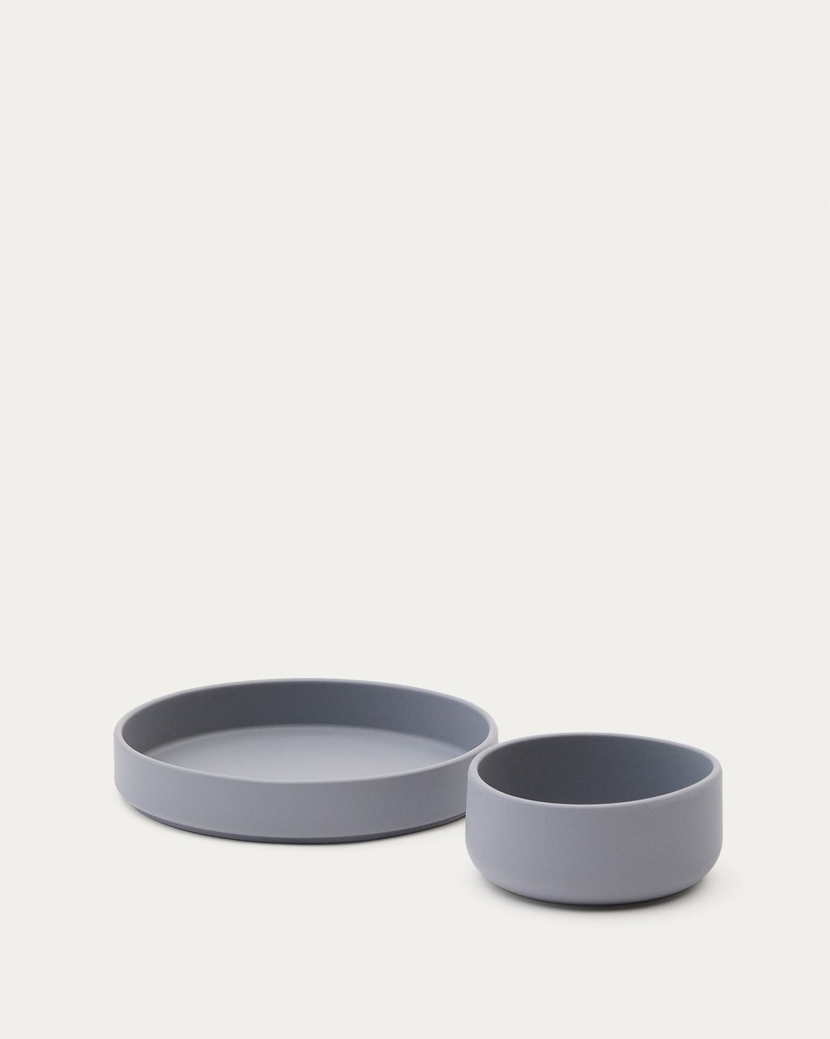 Set Lili de plato y bol de silicona azul