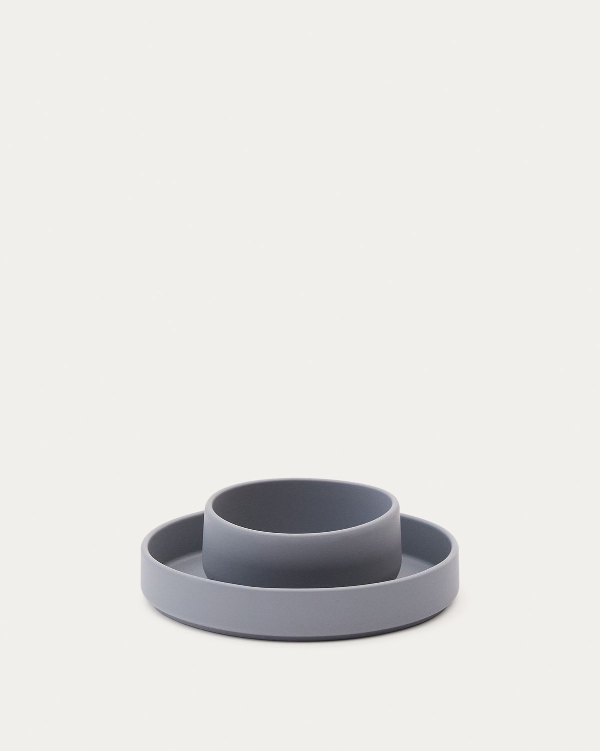 Set Lili de plato y bol de silicona azul