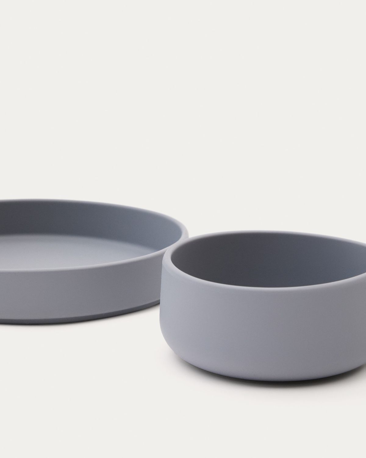 Set Lili de plato y bol de silicona azul