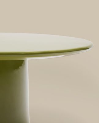 Mesa de centro Albanella de cemento con acabado verde brillante Ø85 cm