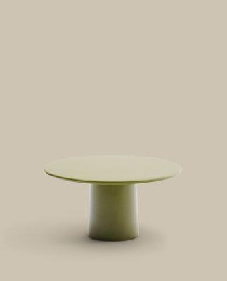 Mesa de centro Albanella de cemento con acabado verde brillante Ø85 cm