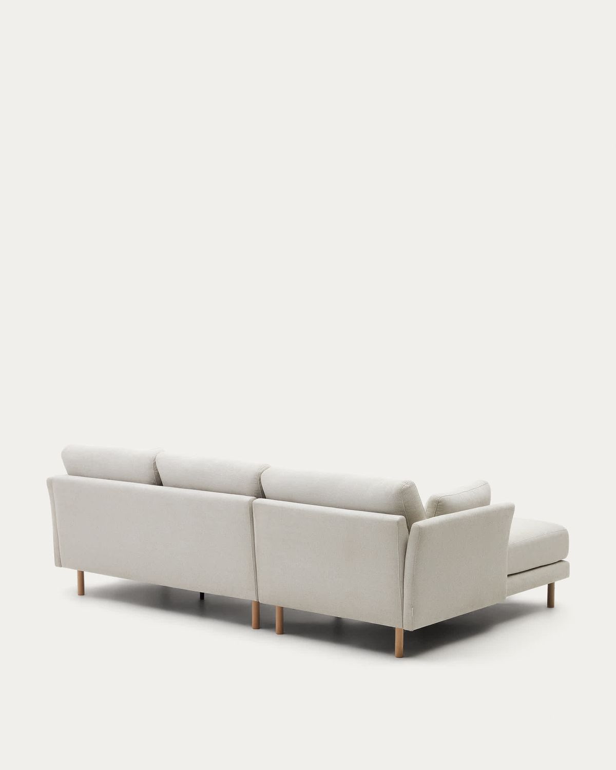 Sofá Gilma 3 plazas chenilla chaise longue derecho/izquierdo perla y patas natural 260 cm