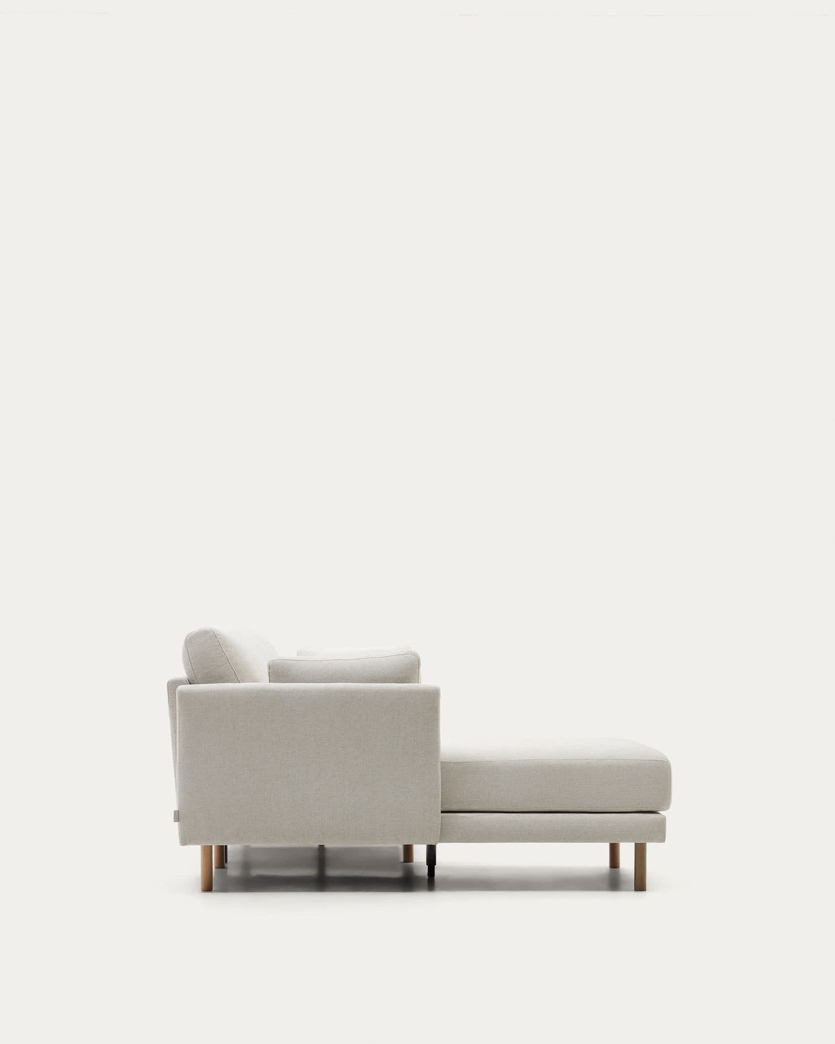Sofá Gilma 3 plazas chenilla chaise longue derecho/izquierdo perla y patas natural 260 cm