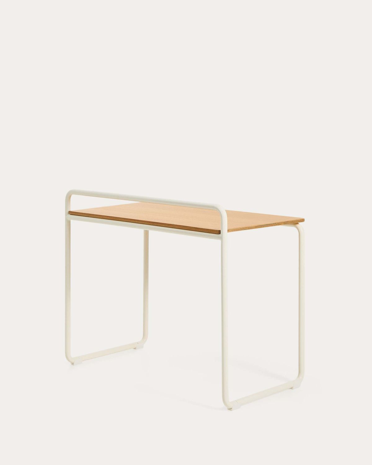 Escritorio Tinn de chapa de fresno y estructura de metal beige 82 x 45 cm