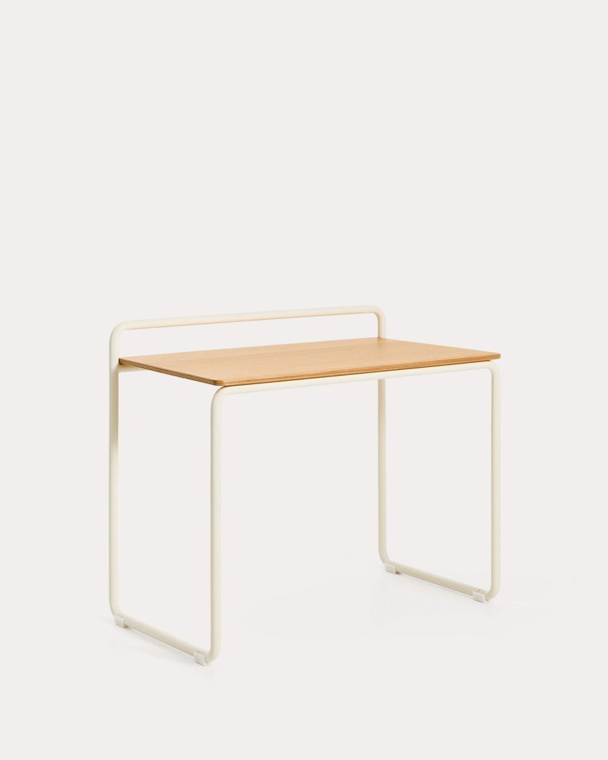 Escritorio Tinn de chapa de fresno y estructura de metal beige 82 x 45 cm