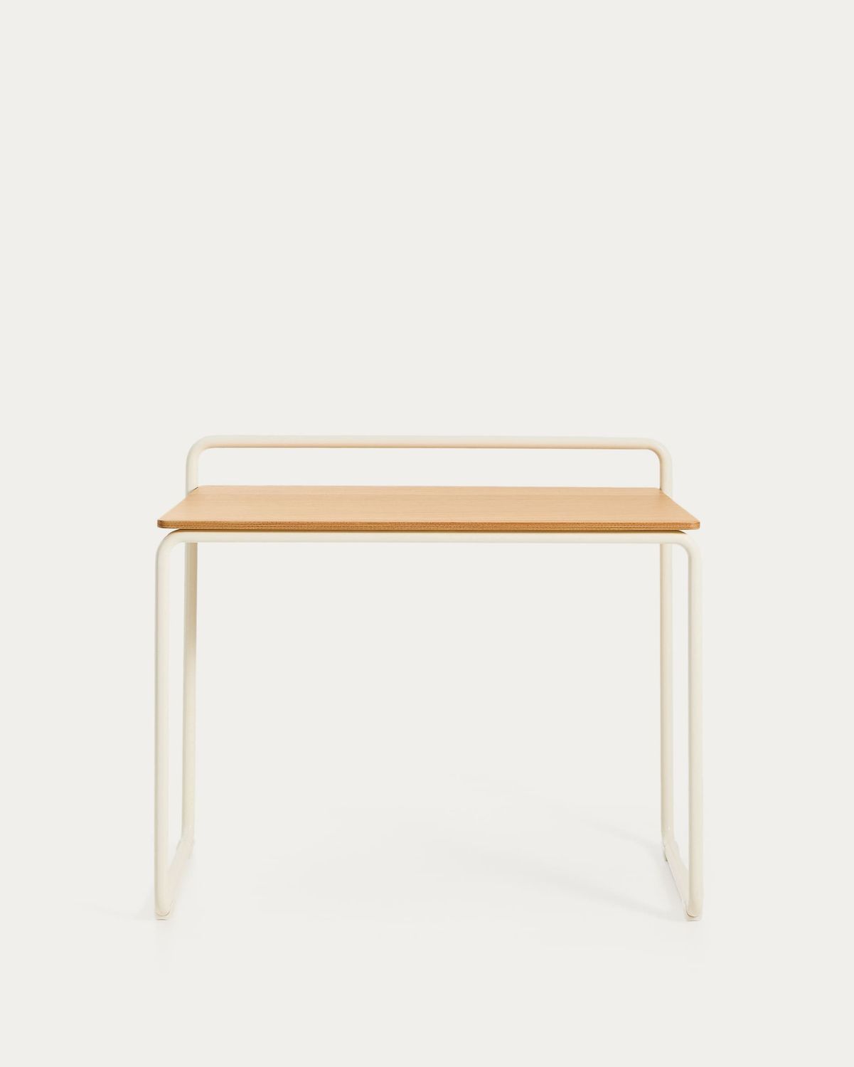 Escritorio Tinn de chapa de fresno y estructura de metal beige 82 x 45 cm
