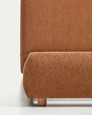 Cama Elerio en chenilla cobrizo suave para colchón de 90 x 200 cm