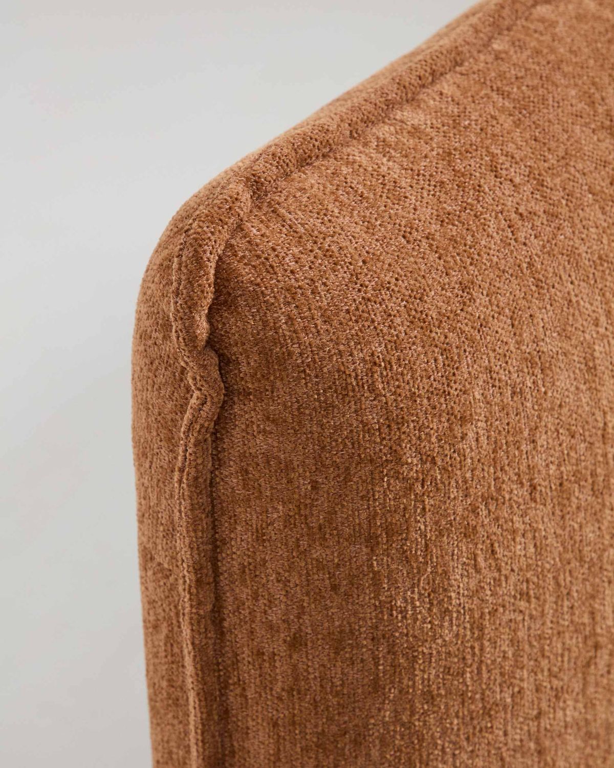 Cama Elerio en chenilla cobrizo suave para colchón de 90 x 200 cm