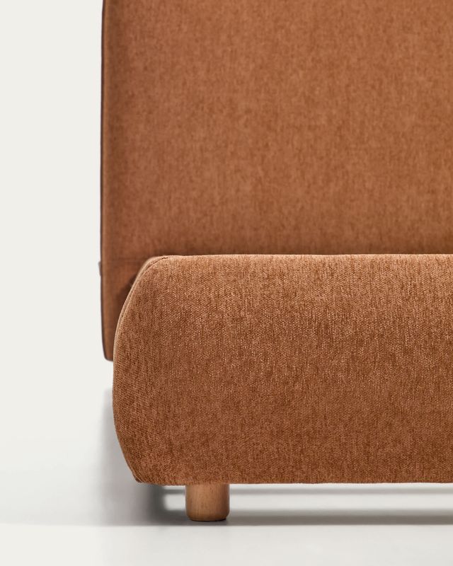 Cama Elerio en chenilla cobrizo suave para colchón de 90 x 200 cm FSC 100%