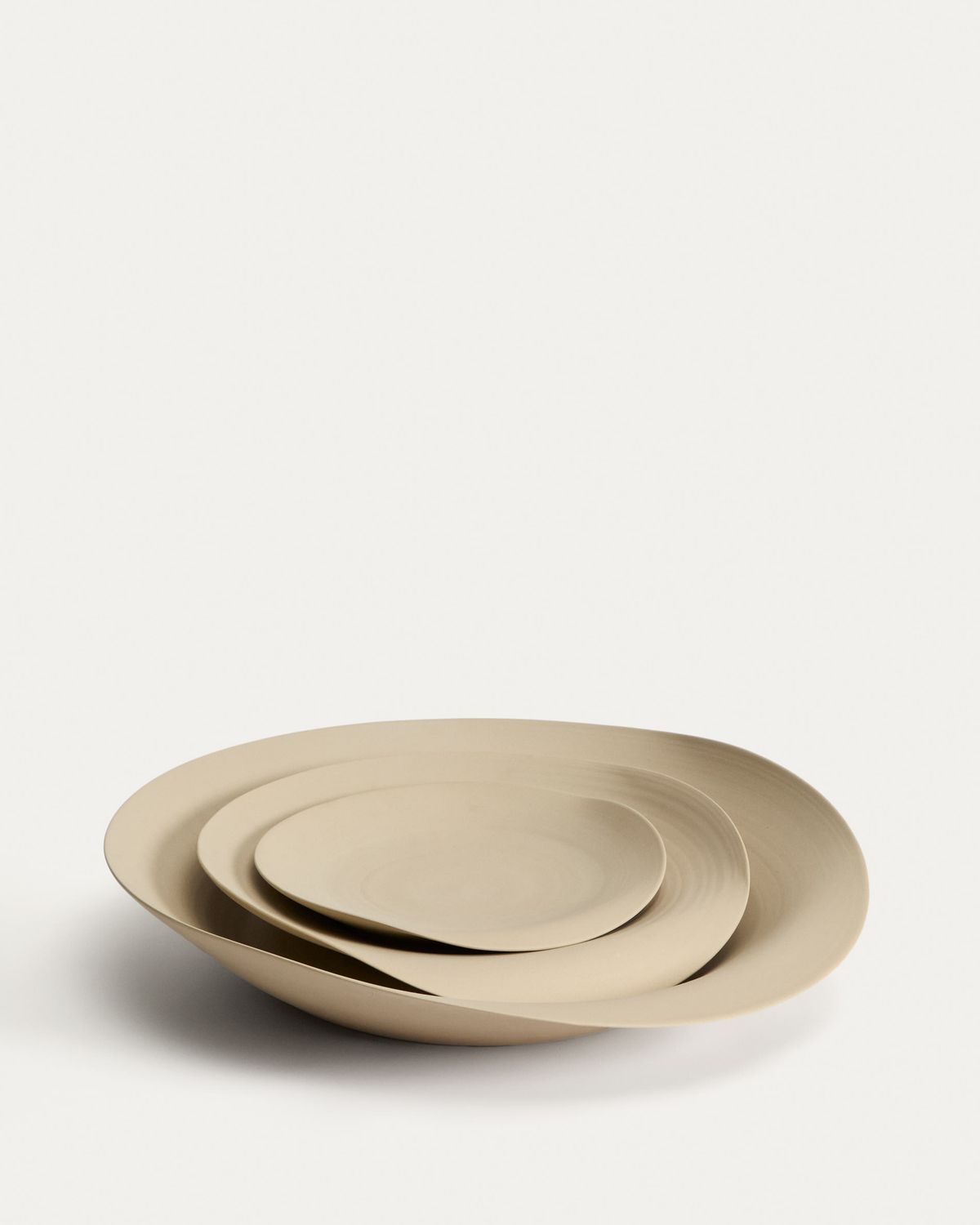 Centro de mesa Ebenor de cerámica beige Ø 40 cm