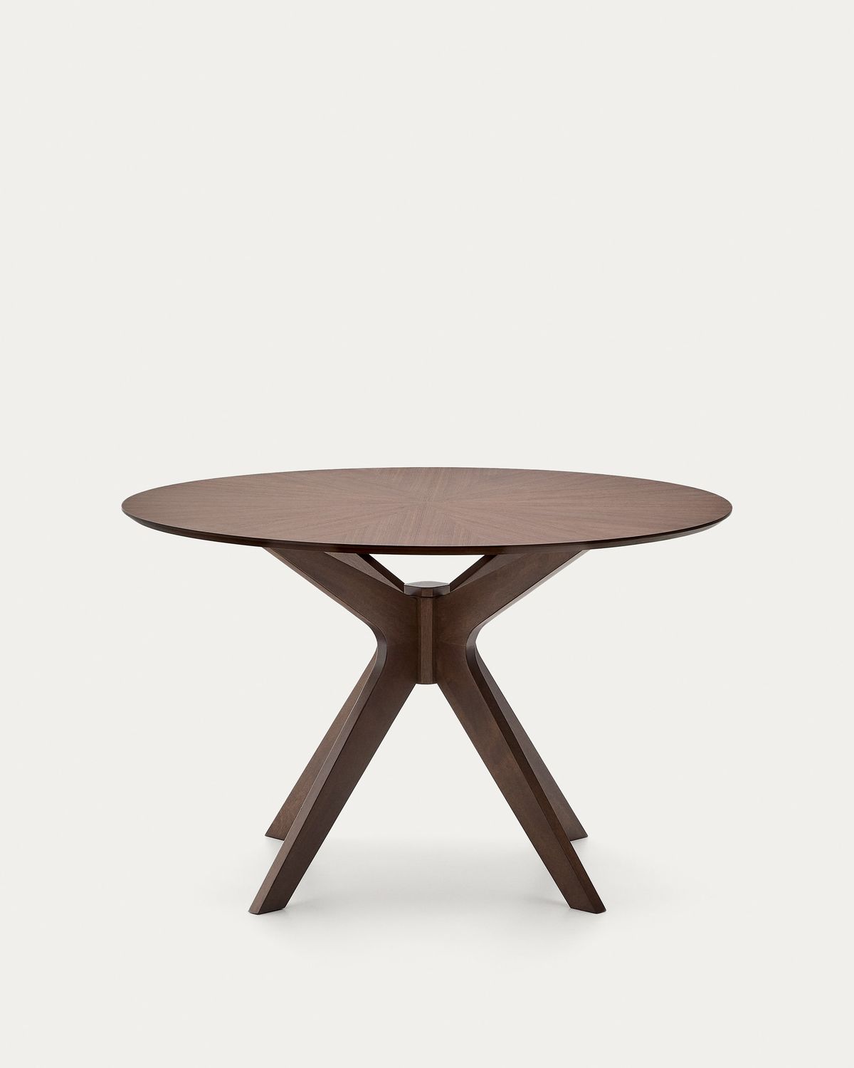 Mesa redonda Naanim de chapa de nogal Ø 120 cm
