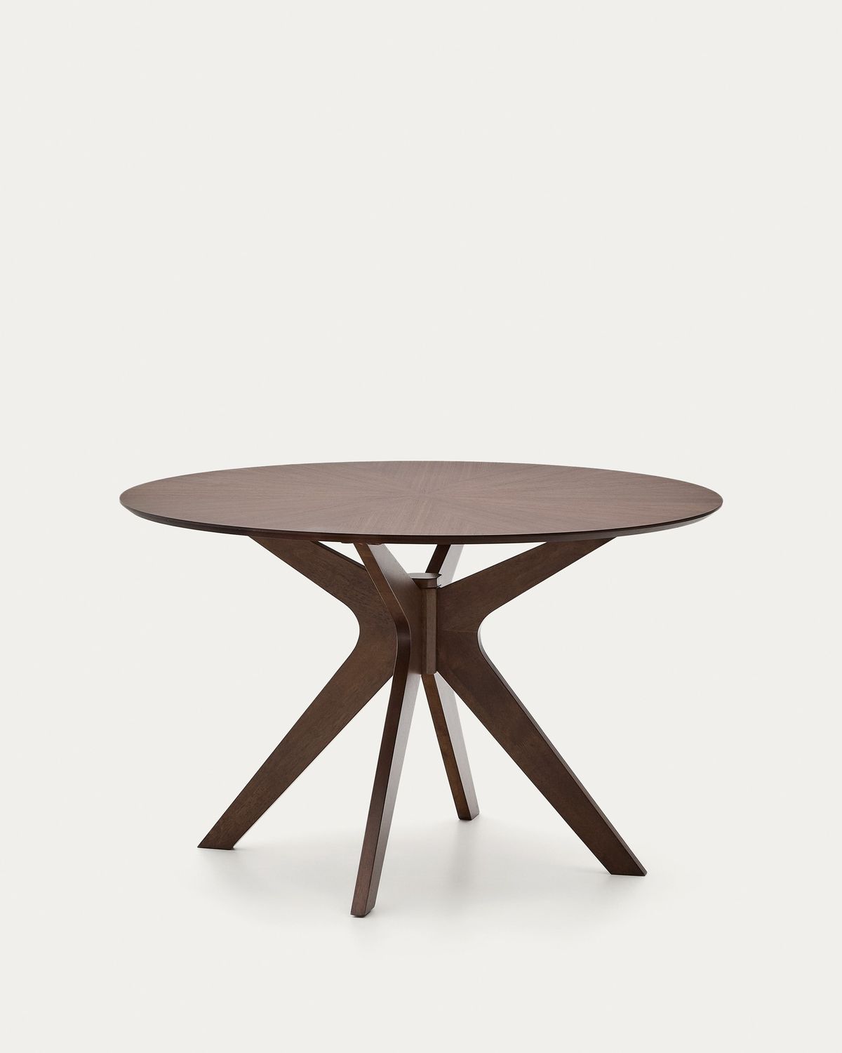 Mesa redonda Naanim de chapa de nogal Ø 120 cm