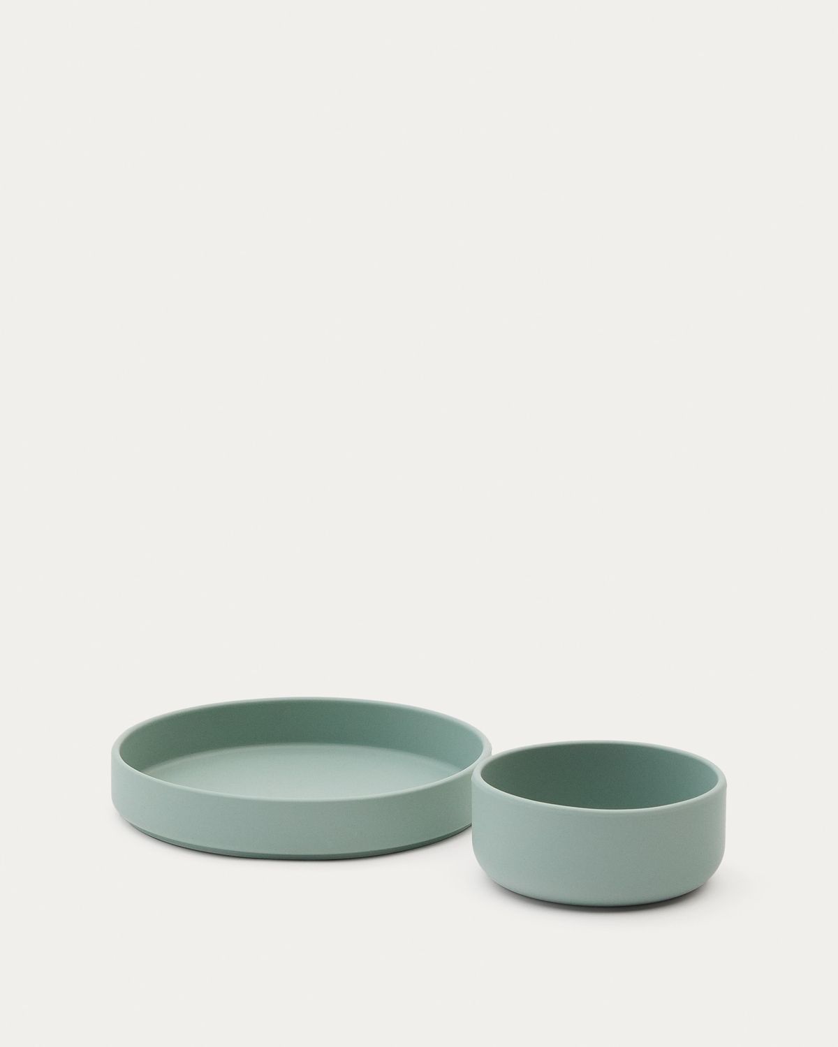 Set Lili de plato y bol de silicona turquesa